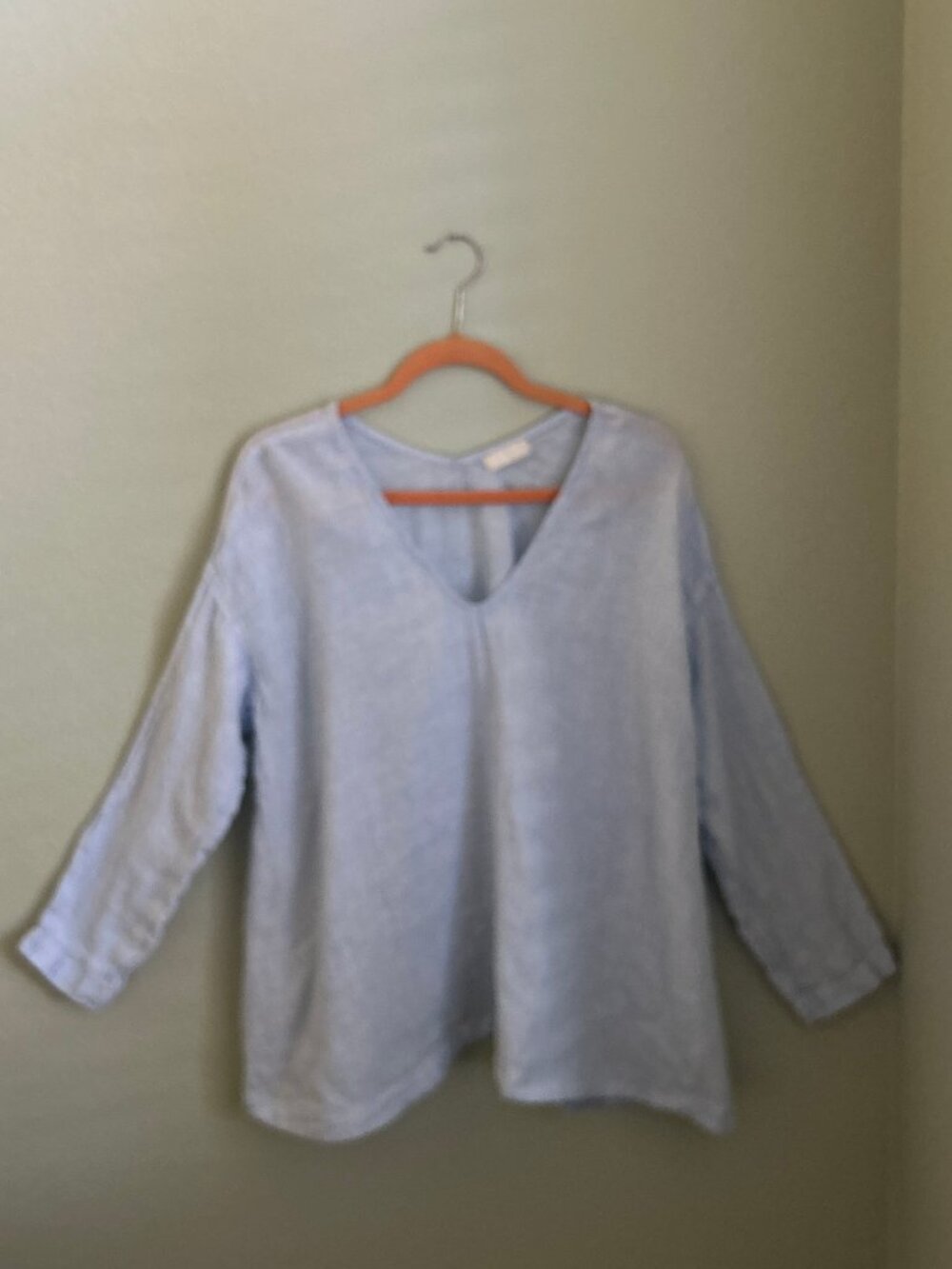 CP SHADES  ~ Blue & White Striped Linen Blouse / Top ~ M